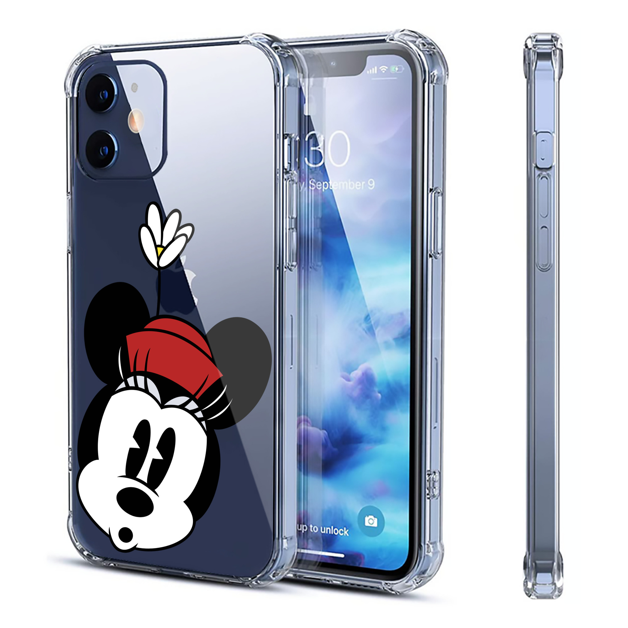 （画像用） ミッキーマウス Mickey Mouse 【iPhone 12シリーズ対応】透明スマホケース（クリアソフトケース）